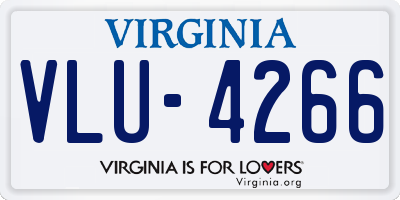 VA license plate VLU4266