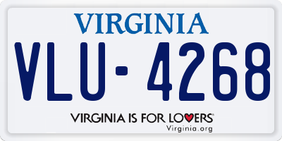 VA license plate VLU4268