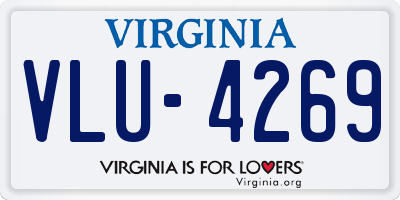 VA license plate VLU4269