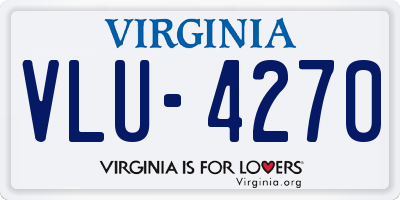 VA license plate VLU4270