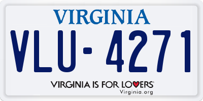 VA license plate VLU4271