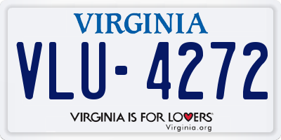VA license plate VLU4272