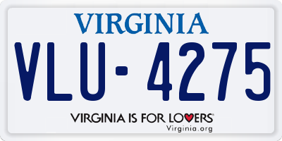 VA license plate VLU4275