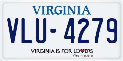 VA license plate VLU4279