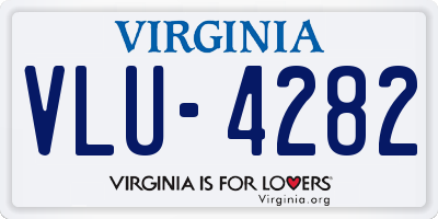 VA license plate VLU4282