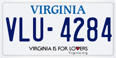 VA license plate VLU4284