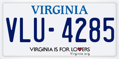 VA license plate VLU4285