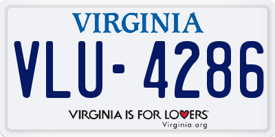 VA license plate VLU4286