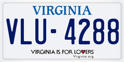 VA license plate VLU4288