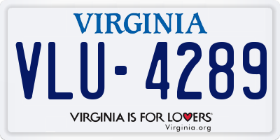 VA license plate VLU4289