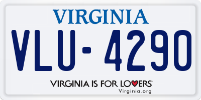 VA license plate VLU4290