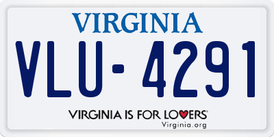 VA license plate VLU4291