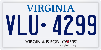 VA license plate VLU4299