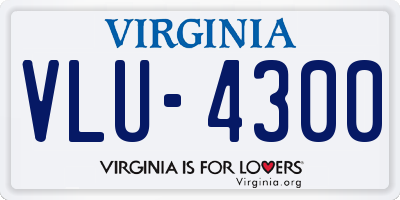 VA license plate VLU4300