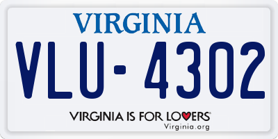 VA license plate VLU4302