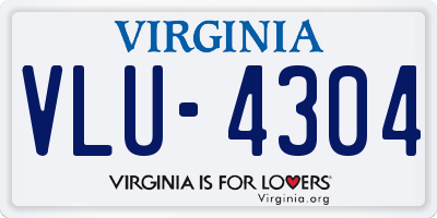 VA license plate VLU4304