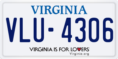 VA license plate VLU4306