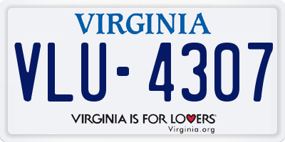 VA license plate VLU4307