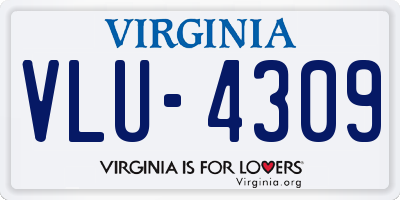 VA license plate VLU4309