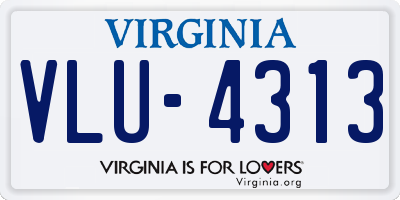 VA license plate VLU4313