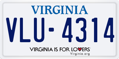 VA license plate VLU4314