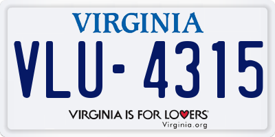 VA license plate VLU4315