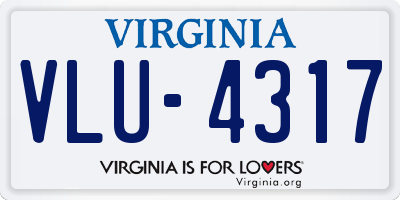 VA license plate VLU4317