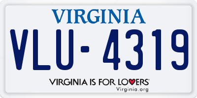 VA license plate VLU4319