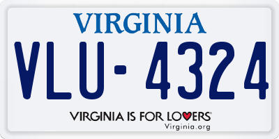 VA license plate VLU4324