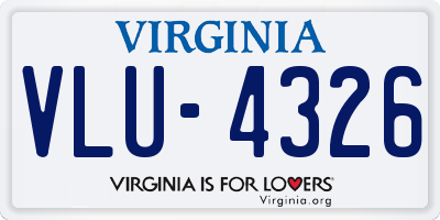 VA license plate VLU4326