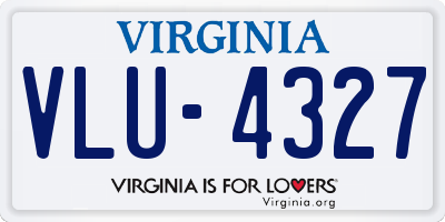 VA license plate VLU4327