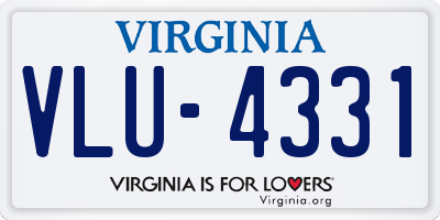 VA license plate VLU4331