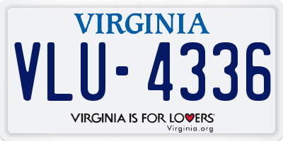 VA license plate VLU4336