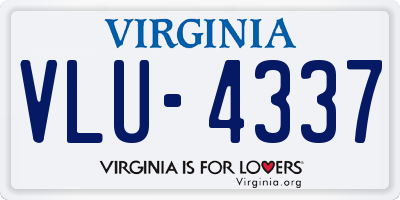 VA license plate VLU4337