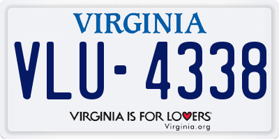 VA license plate VLU4338
