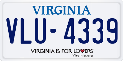 VA license plate VLU4339