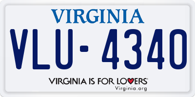 VA license plate VLU4340