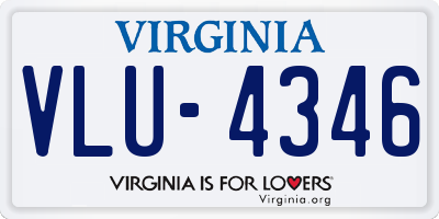 VA license plate VLU4346