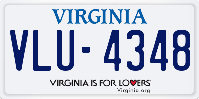 VA license plate VLU4348