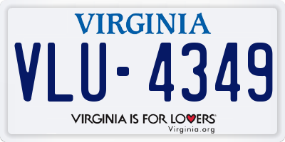 VA license plate VLU4349