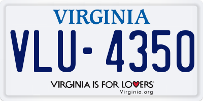 VA license plate VLU4350
