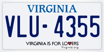 VA license plate VLU4355