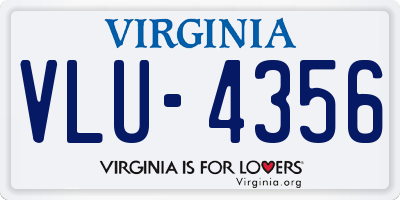 VA license plate VLU4356