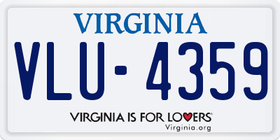 VA license plate VLU4359