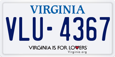 VA license plate VLU4367