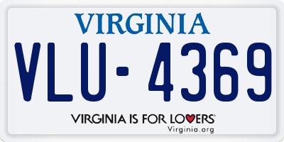VA license plate VLU4369