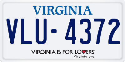VA license plate VLU4372