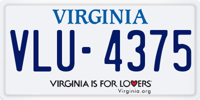 VA license plate VLU4375