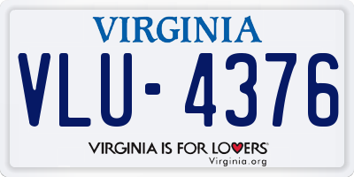 VA license plate VLU4376