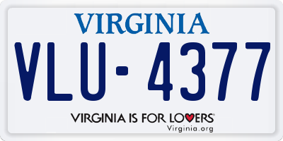 VA license plate VLU4377